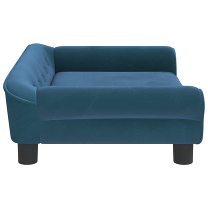 Cama para cães 70x48x22 cm veludo azul