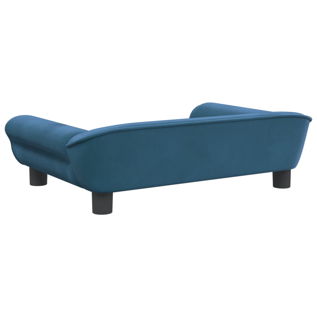 Cama para cães 70x48x22 cm veludo azul