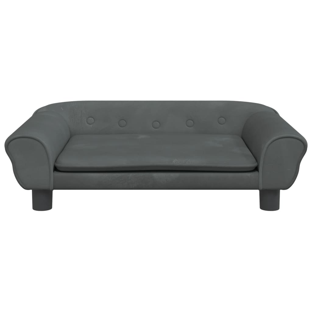 Cama para cães 70x48x22 cm veludo cinzento-escuro