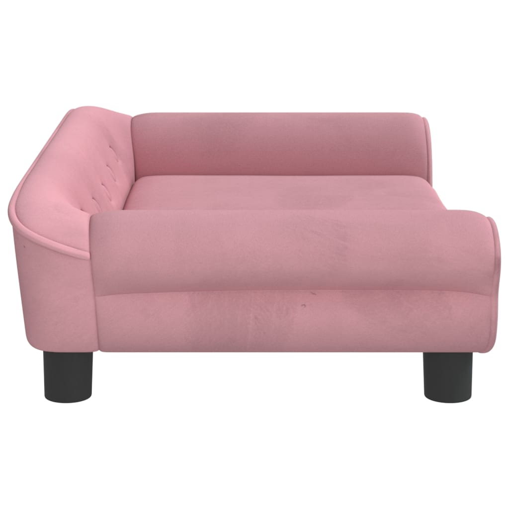 Cama para cães 70x48x22 cm veludo rosa