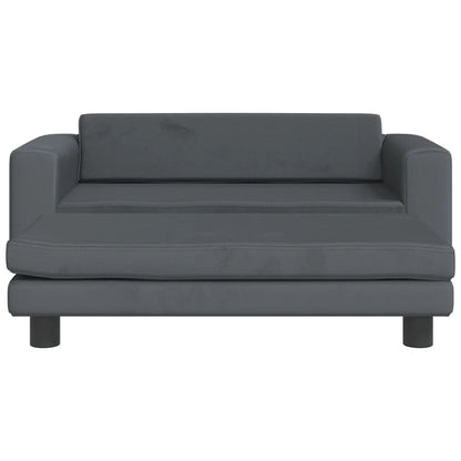 Cama para cães com extensão 100x50x30 cm veludo cinzento-escuro