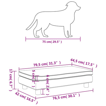 Cama para cães com extensão 100x50x30 cm veludo cinzento-escuro