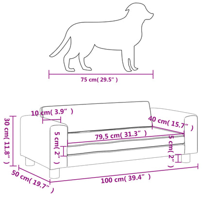 Cama para cães com extensão 100x50x30 cm veludo rosa