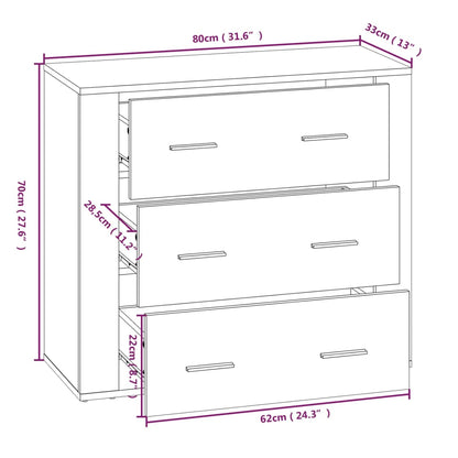 Cómoda Flix com 3 Gavetas - Branco - Design Moderno