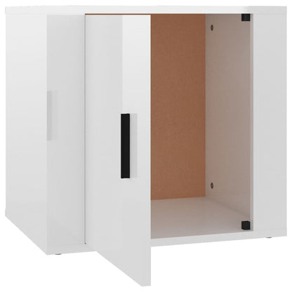 Mesas de cabeceira 2 pcs 50x39x47 cm branco brilhante