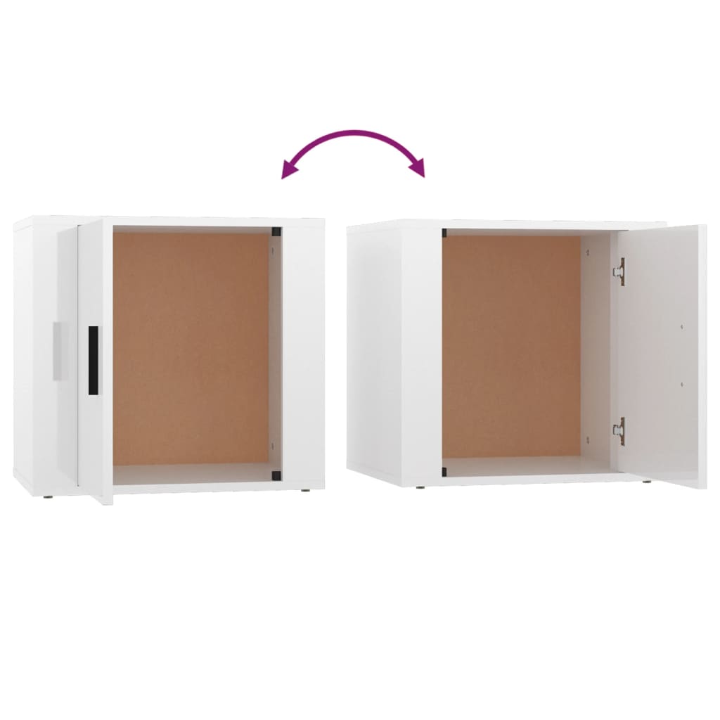 Mesas de cabeceira 2 pcs 50x39x47 cm branco brilhante