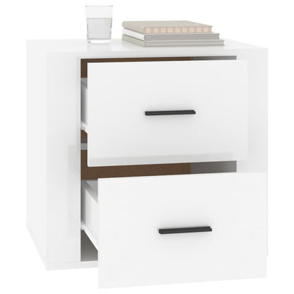 Mesa de cabeceira 50x39x47 cm branco brilhante