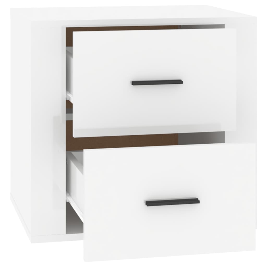 Mesa de cabeceira 50x39x47 cm branco brilhante