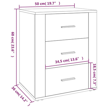 Mesa de cabeceira 50x36x60cm derivados madeira branco brilhante