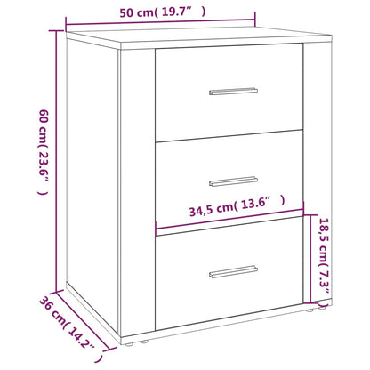 Mesa cabeceira 50x36x60 cm derivados madeira carvalho castanho