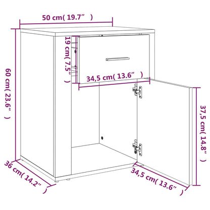 Mesa de cabeceira 50x36x60 cm derivados de madeira branco