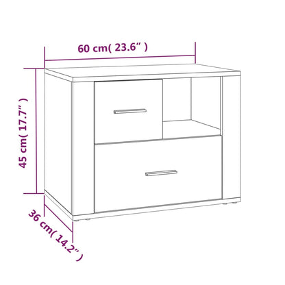 Mesa de cabeceira 60x36x45 cm derivados de madeira branco