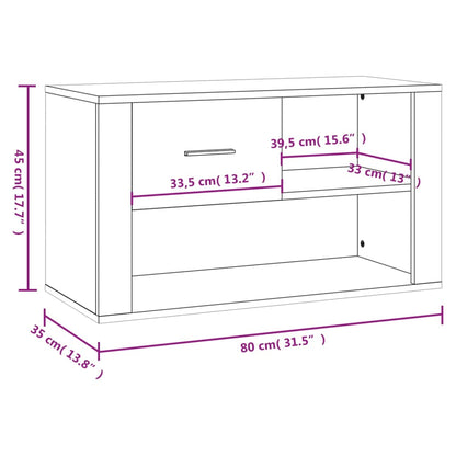 Sapateira Dama - Com 1 Gaveta e 2 Prateleiras - Cor Branco Brilhante - 80x35x45 cm - Derivados de Madeira - Design Minimalista