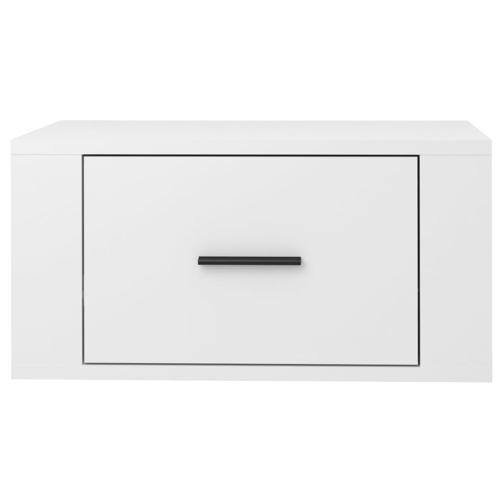 Mesa de cabeceira de parede 50x36x25 cm branco brilhante