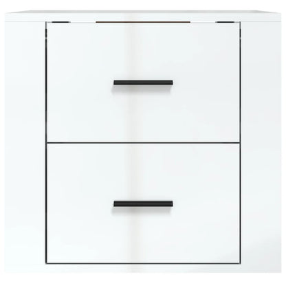 Mesa de cabeceira de parede 50x36x47 cm branco brilhante