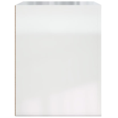 Mesa de cabeceira de parede 50x36x47 cm branco brilhante