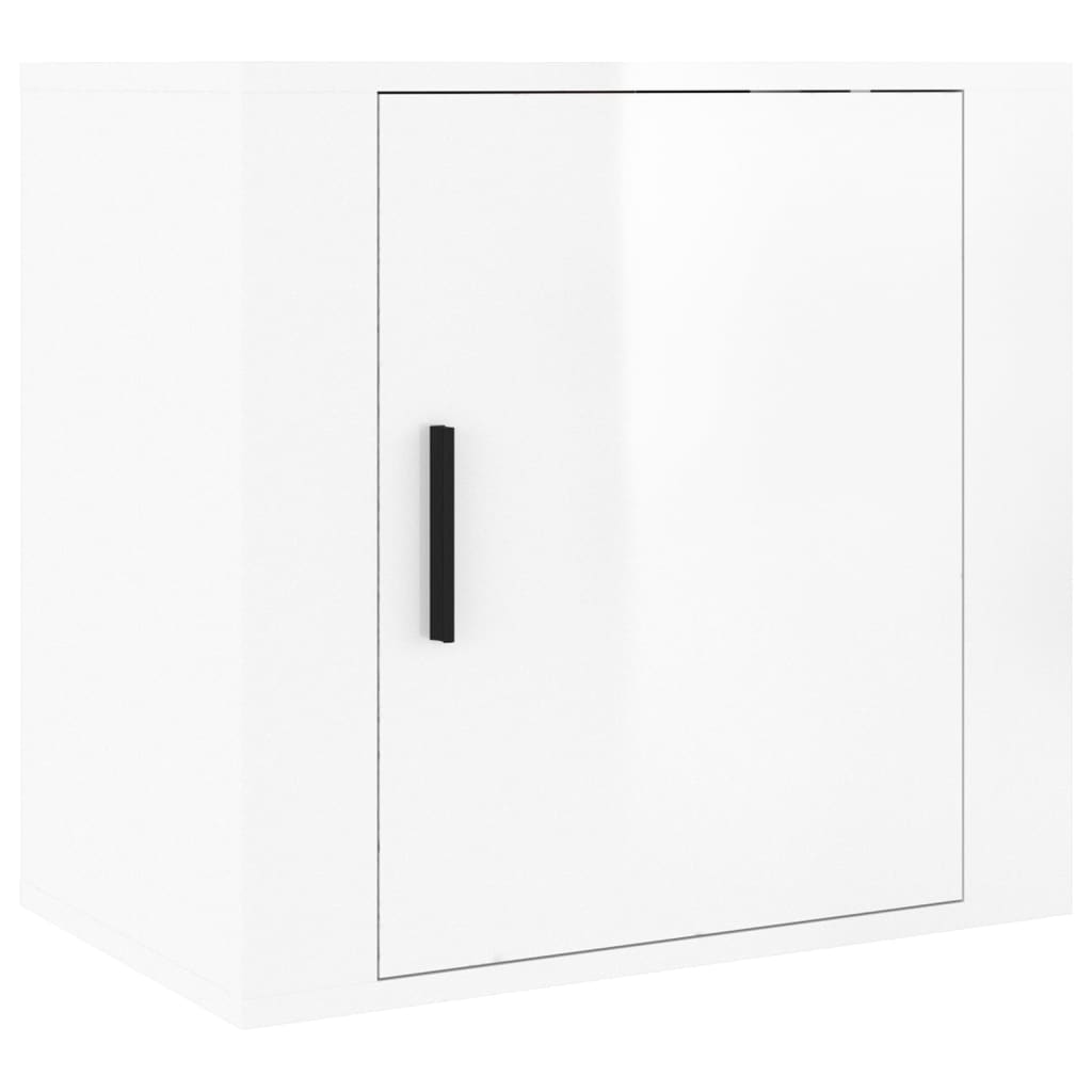 Mesas de cabeceira parede 2 pcs 50x30x47 cm branco brilhante