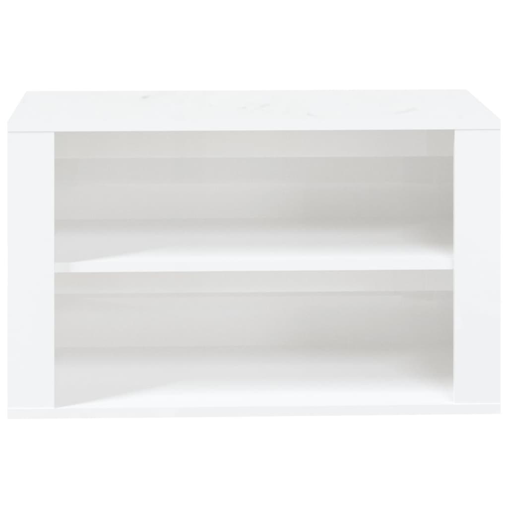 Sapateira Dama - Com 1 Gaveta e 2 Prateleiras - Cor Branco Brilhante - 80x35x45 cm - Derivados de Madeira - Design Minimalista