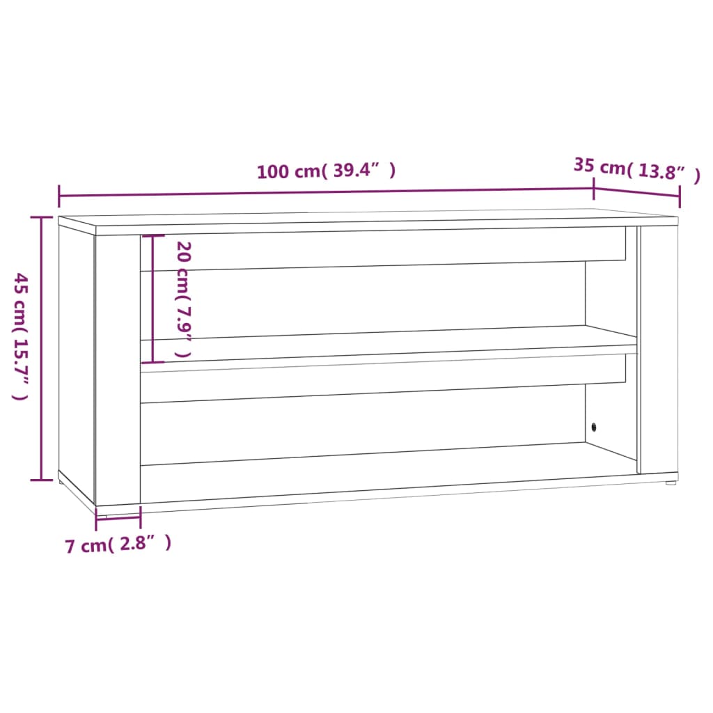 Sapateira Isabela - Com 2 Prateleiras - Cor Branco - 100x35x45 cm - Derivados de Madeira - Design Nórdico