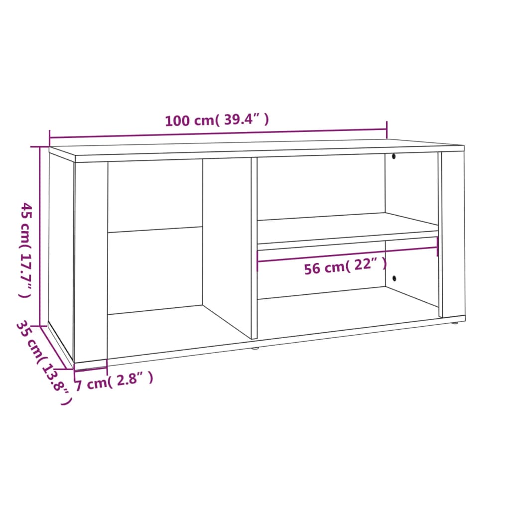 Sapateira Loures - Com 3 Compartimentos - Cor Branco - 100x35x45 cm - Derivados de Madeira - Design Minimalista