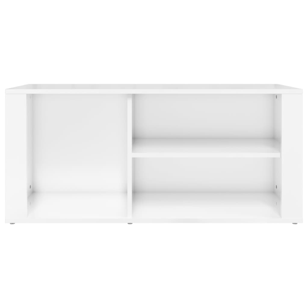 Sapateira Loures - Com 3 Compartimentos - Cor Branco Brilhante - 100x35x45 cm - Derivados de Madeira - Design Minimalista