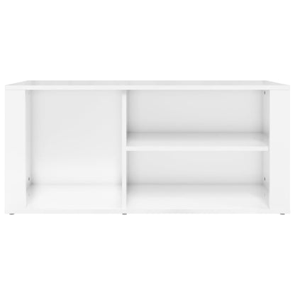 Sapateira Loures - Com 3 Compartimentos - Cor Branco Brilhante - 100x35x45 cm - Derivados de Madeira - Design Minimalista