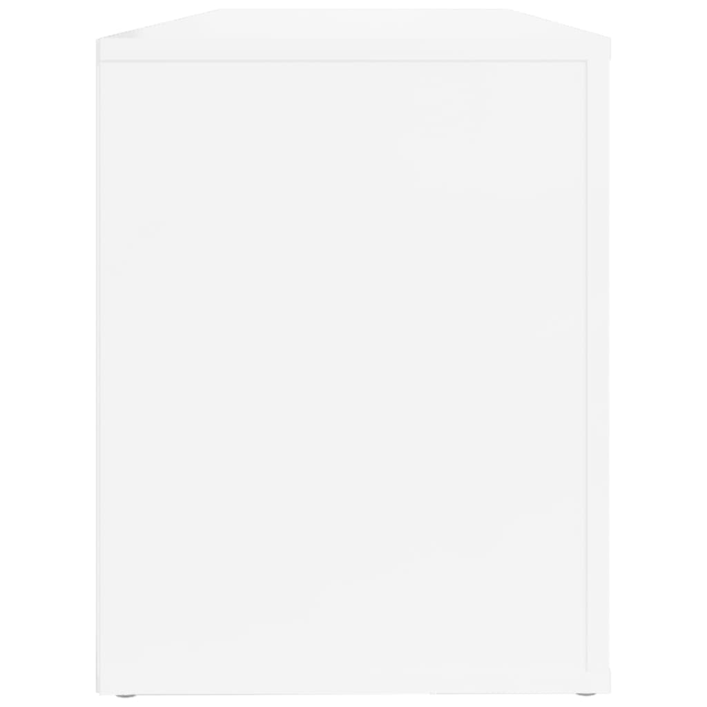 Sapateira Loures - Com 3 Compartimentos - Cor Branco Brilhante - 100x35x45 cm - Derivados de Madeira - Design Minimalista