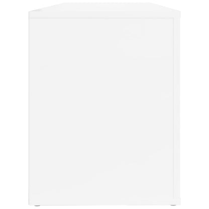 Sapateira Loures - Com 3 Compartimentos - Cor Branco Brilhante - 100x35x45 cm - Derivados de Madeira - Design Minimalista