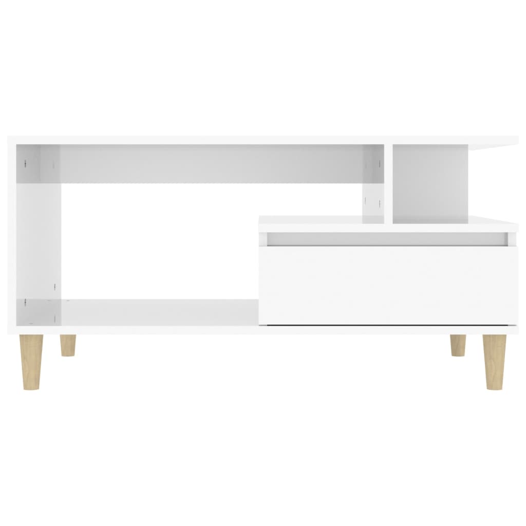 Mesa centro 90x49x45 cm derivados de madeira branco brilhante