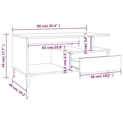 Mesa de centro 90x49x45 cm derivados de madeira branco