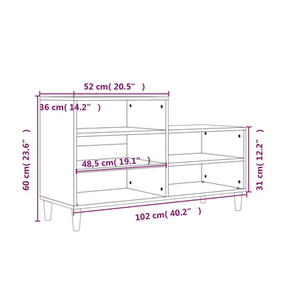 Sapateira Ciara - Com 5 Prateleiras - Cor Cinzento Cimento - 102x36x60 cm - Derivados de Madeira e Madeira de Eucalipto Maciça - Design Nórdico