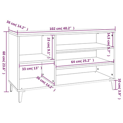 Sapateira Carol  - Com 5 Prateleiras e Pernas em Metal - Cor Branco Brilhante - 102x36x60 cm - Derivados de Madeira - Design Nórdico