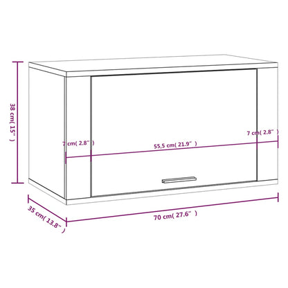 Sapateira parede 70x35x38 cm deriv. de madeira branco brilhante