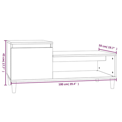 Mesa de centro 100x50x45 cm derivados de madeira branco