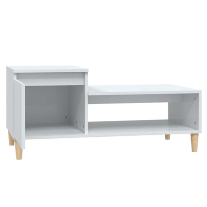 Mesa de centro 100x50x45 cm derivados madeira branco brilhante