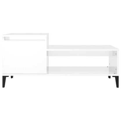 Mesa de centro 100x50x45 cm derivados madeira branco brilhante