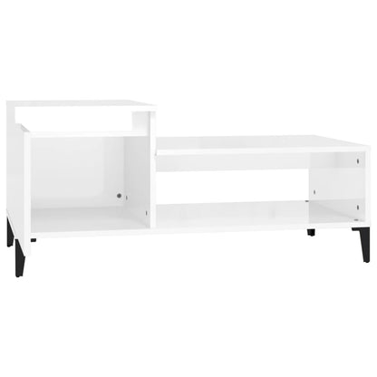 Mesa de centro 100x50x45 cm derivados madeira branco brilhante