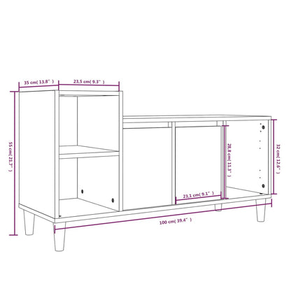 Móvel de TV 100x35x55 cm derivados de madeira cinzento sonoma