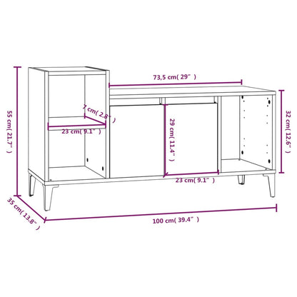 Móvel de TV 100x35x55 cm derivados de madeira cinzento sonoma