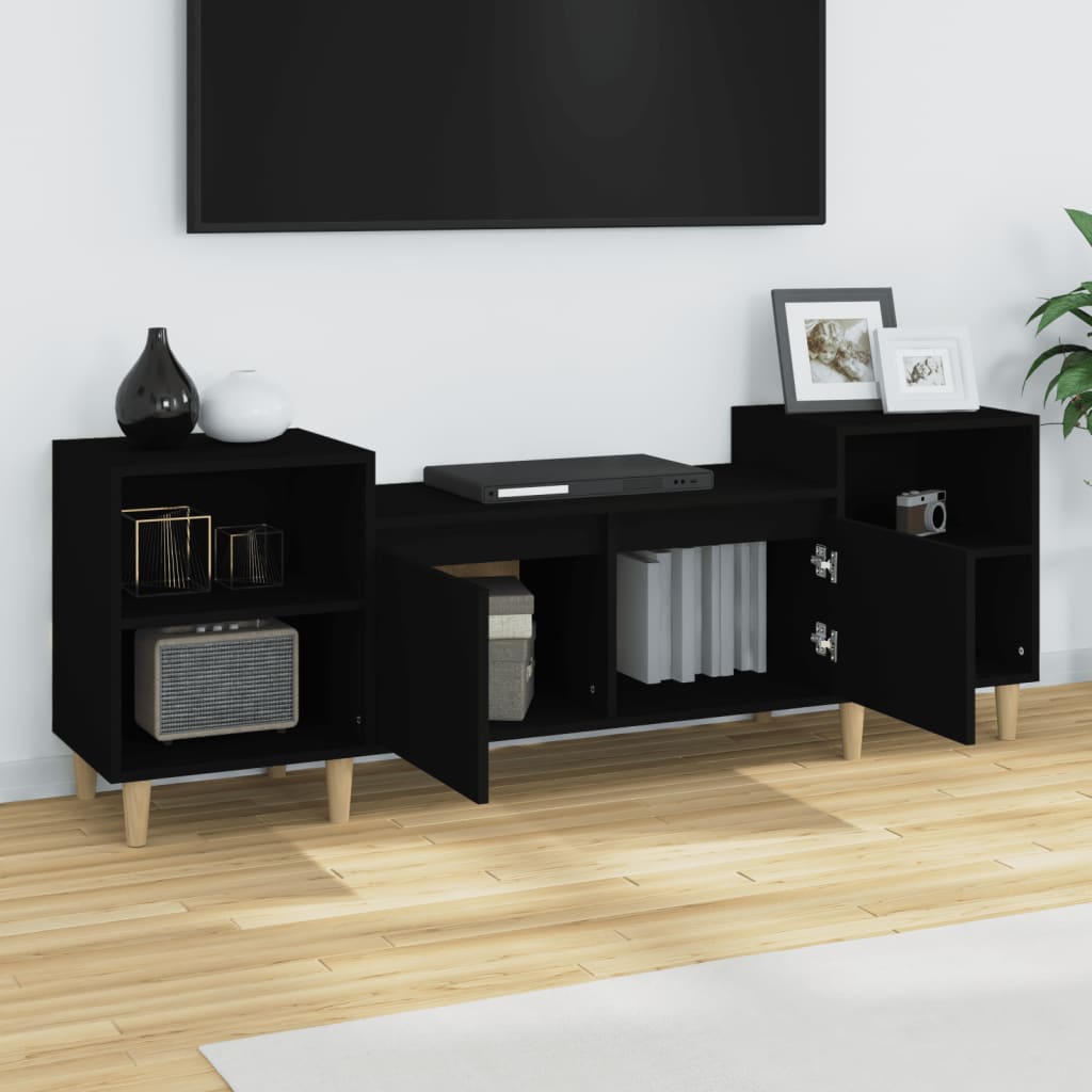 Móvel de TV Malva de 160 cm - Preto - Design Moderno