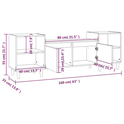 Móvel de TV Malva de 160 cm - Preto - Design Moderno