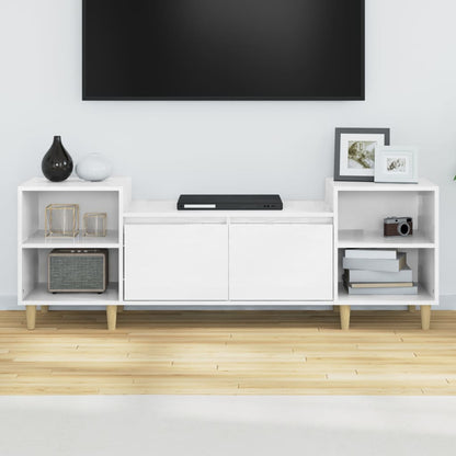 Móvel de TV Malva de 160 cm - Branco Brilhante - Design Moderno