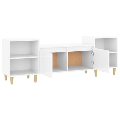 Móvel de TV Malva de 160 cm - Branco Brilhante - Design Moderno