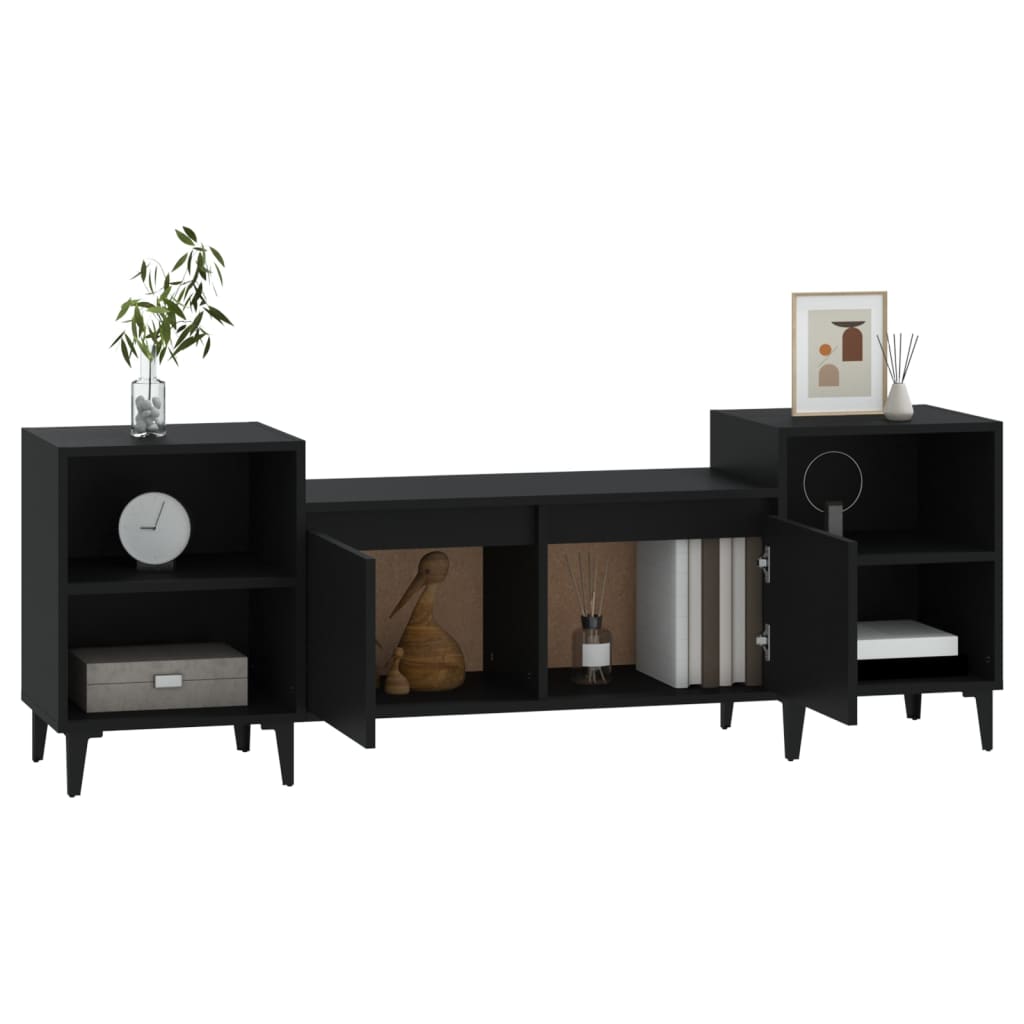 Móvel de TV Lotus de 160 cm - Preto - Design Moderno