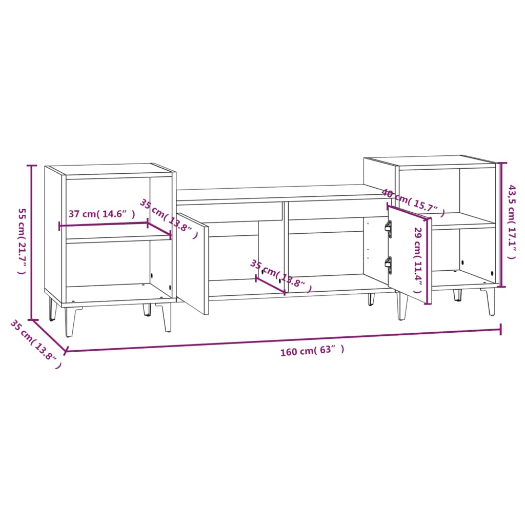 Móvel de TV Lotus de 160 cm - Branco Brilhante - Design Moderno