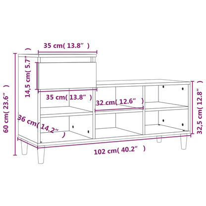 Sapateira Anuca - Com 1 Gaveta, Banco e 6 Prateleiras - Cor Branco Brilhante - 102x36x60 cm - Derivados de Madeira e Madeira de Eucalipto Maciça