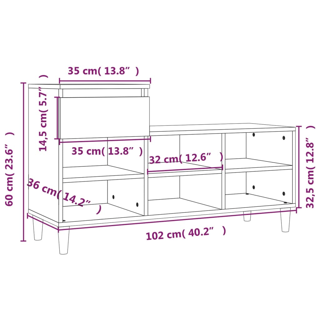 Sapateira Anuca - Com 1 Gaveta, Banco e 6 Prateleiras - Madeira Rústica - 102x36x60 cm - Derivados de Madeira e Madeira de Eucalipto Maciça