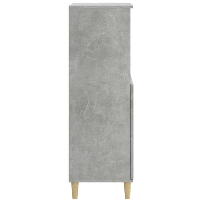 Aparador Alto Eucali com 2 Portas e Prateleiras de 60 cm - Cinzento Cimento - Design Moderno