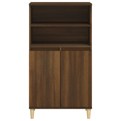 Aparador Alto Eucali com 2 Portas e Prateleiras de 60 cm - Castanho - Design Moderno