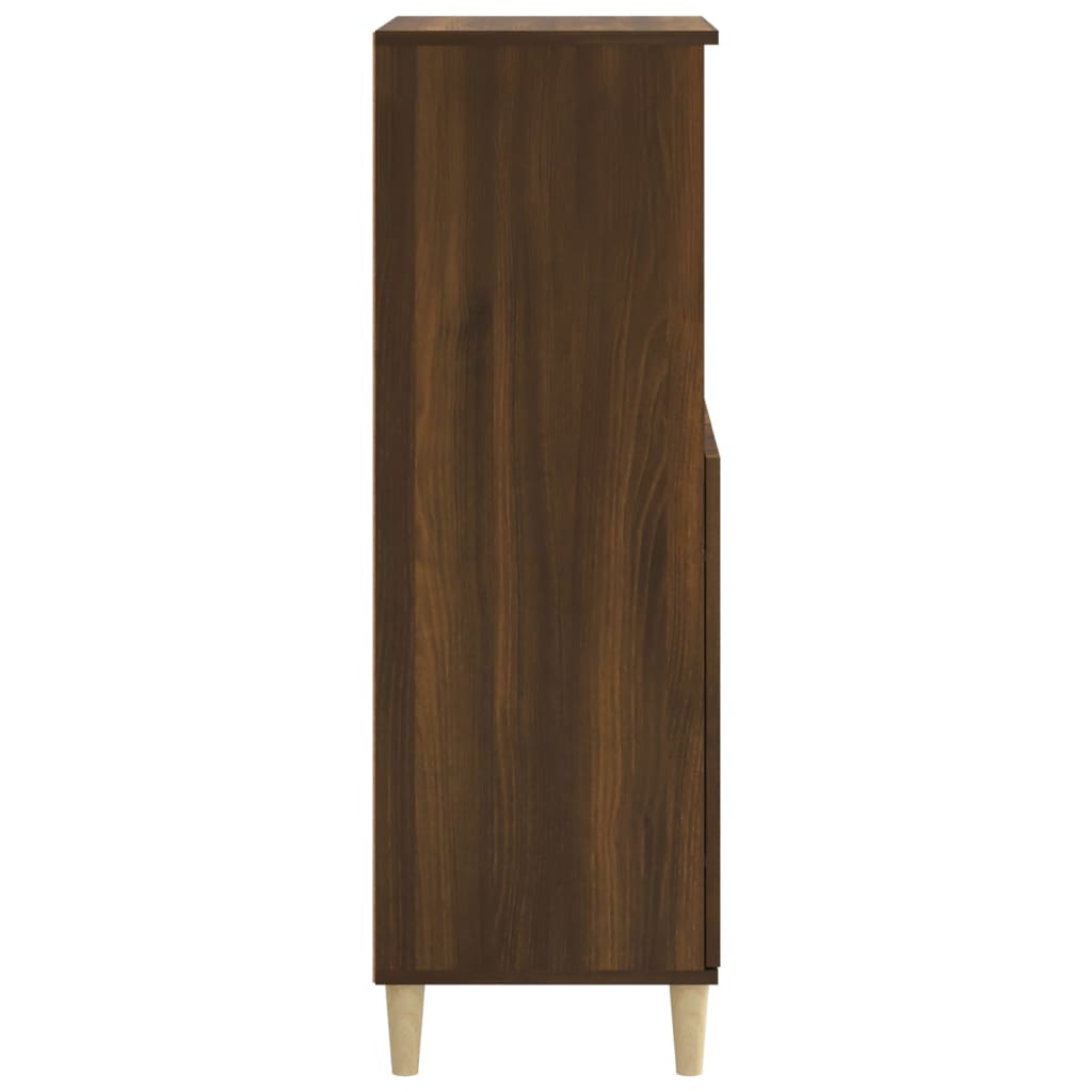 Aparador Alto Eucali com 2 Portas e Prateleiras de 60 cm - Castanho - Design Moderno